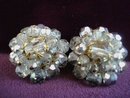 Clip Earrings Smoky Topaz Crystal