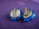 Clip Earrings Blue Crystal
