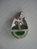 Owl Pendant Silvertone/Bakelite Trifari