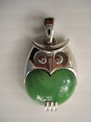 Owl Pendant Silvertone/Bakelite Trifari