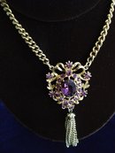 Beautiful Coro Pendant Amethyst Color Rhinestone