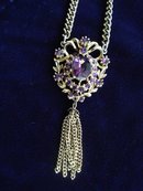 Beautiful Coro Pendant Amethyst Color Rhinestone