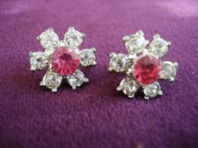 Precious Rhinestone Earrings Austrian Crystal Floral