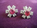 Precious Rhinestone Earrings Austrian Crystal Floral