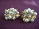 Beautiful Vendome Earrings Pearls Crystal