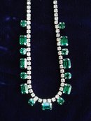 Sterling Necklace Emerald Green Crystal