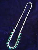 Sterling Necklace Emerald Green Crystal