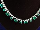 Sterling Necklace Emerald Green Crystal