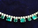 Sterling Necklace Emerald Green Crystal