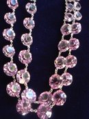 Crystal Necklace Pink and Silver