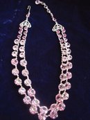 Crystal Necklace Pink and Silver