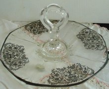 Silver Overlay Platter with Post