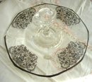 Silver Overlay Platter with Post