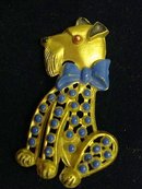 Early Plastic Brooch Dog