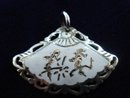 Siam Silver Pendant Enamel Fan