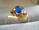 Great Antique Gold Ring Blue Sapphire Color Stone