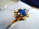 Great Antique Gold Ring Blue Sapphire Color Stone