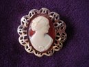 Very Pretty Bakelite Cameo Brooch Fantastic Detail