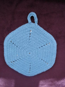 Pretty Vintage Potholder Blue / White