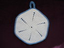 Pretty Vintage Potholder Blue / White