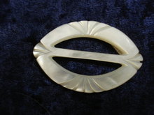 Fantastic Hand Carved Belt Buckle Mother of Pearl