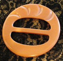 Fantastic Vintage Belt Buckle Pastel Orange Color