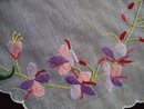 Fantastic Antique Organdy Doily Embroidery