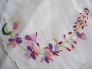 Fantastic Antique Organdy Doily Embroidery