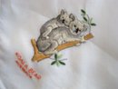 Spectacular Vintage Hanky Hand Embroidery Koala Bear Australia