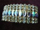 1930-50's Rhinestone Bracelet Iridescent Blue