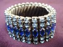 1930-50's Rhinestone Bracelet Iridescent Blue
