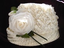 Cloche Hat Large Organdy Rose
