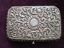 Silver Cigarette Case Heavy Embossing