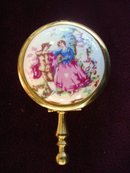 Portable Purse Ashtray Brass/Porcelain
