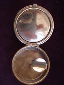 Portable Purse Ashtray Brass/Porcelain