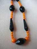 Black Bead Coral Necklace 14k