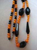 Black Bead Coral Necklace 14k