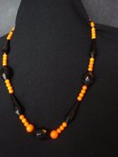 Black Bead Coral Necklace 14k