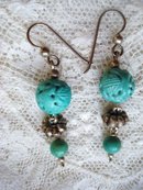 Earrings Antique Carved