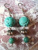 Earrings Antique Carved