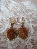 Beautiful Earrings Large Gold Stones