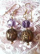 Antique Earrings Filigree and Crystal