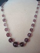 Crystal Necklace Antique Purple / Clear Beads