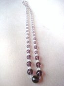 Crystal Necklace Antique Purple / Clear Beads