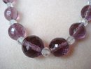 Crystal Necklace Antique Purple / Clear Beads