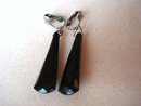 Black Deco Earrings Clip Style