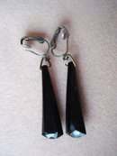 Black Deco Earrings Clip Style