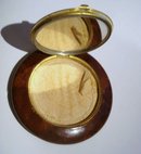 Vintage Bakelite Compact Brown Woodgrain