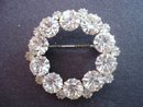 Rhinestone Brooch Clear Crystal Stones