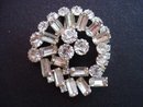 Deco Rhinestone Brooch Clear Crystal